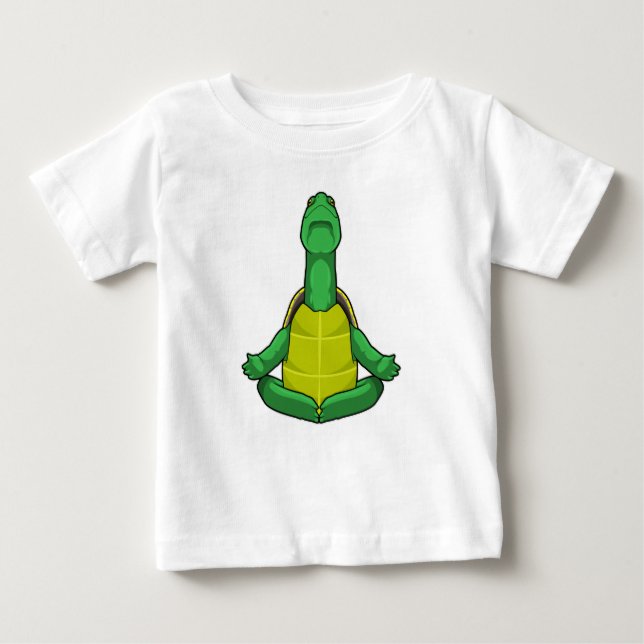 Turtle at Yoga Meditation Baby T-Shirt (Front)