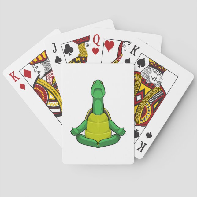 Turtle at Yoga Meditation Playing Cards (Back)