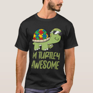 Turtle Awesome Autism Awareness Puzzle Piece T-Shirt