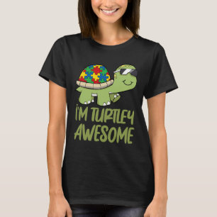 Turtle Awesome Autism Awareness Puzzle Piece  T-Shirt