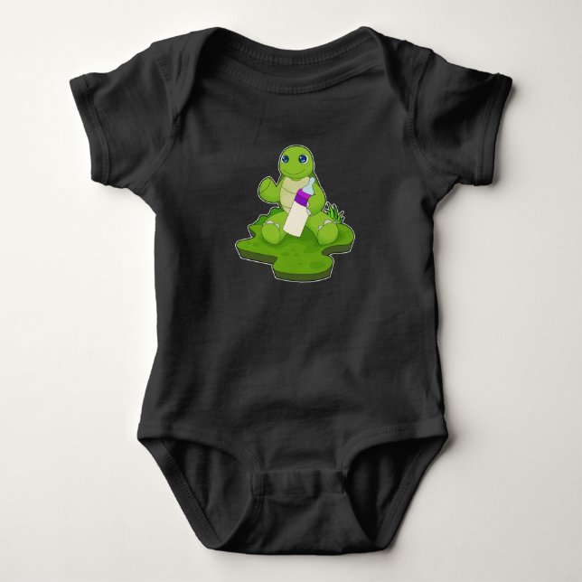 Turtle Baby bottle Milk Bodysuit (Front)