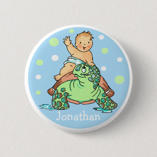 Turtle Baby Boy Button