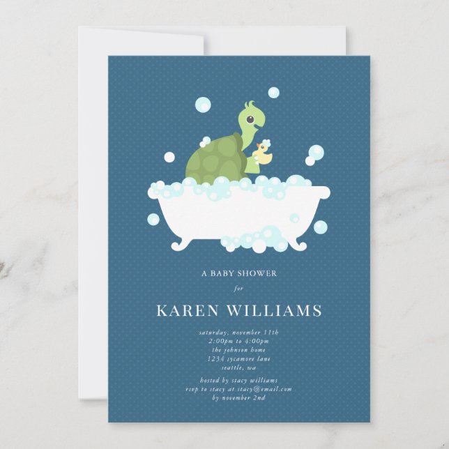 Turtle Baby Shower Invitation (Front)