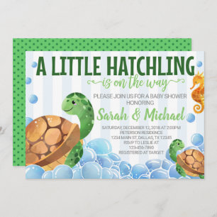 Turtle Baby Shower Invitation Invite
