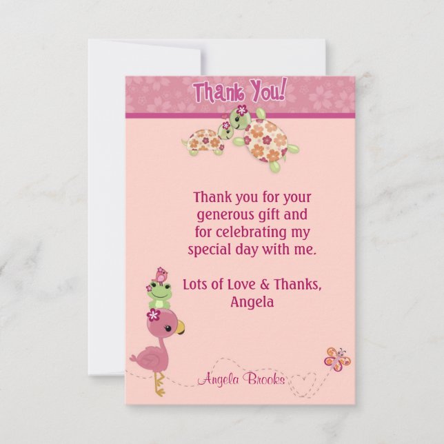 TURTLE Baby Shower Thank You 3.5"x5" (FLAT style) (Front)