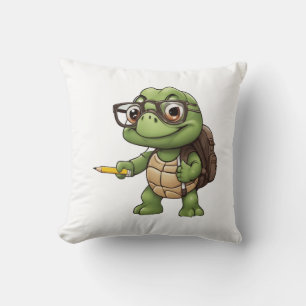 Turtle back to school cushion