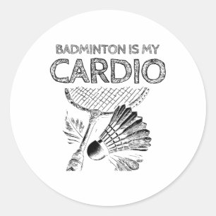Turtle Badminton Player Shuttle Racket 1 Classic Round Sticker