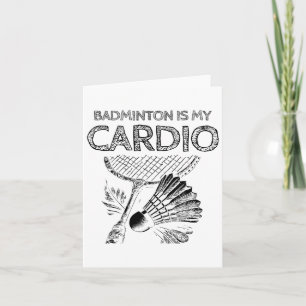 Turtle Badminton Player Shuttle Racket  Card