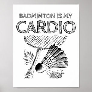 Turtle Badminton Player Shuttle Racket  Poster