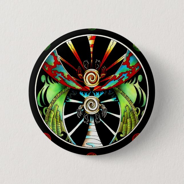 Turtle Balance  6 Cm Round Badge (Front)