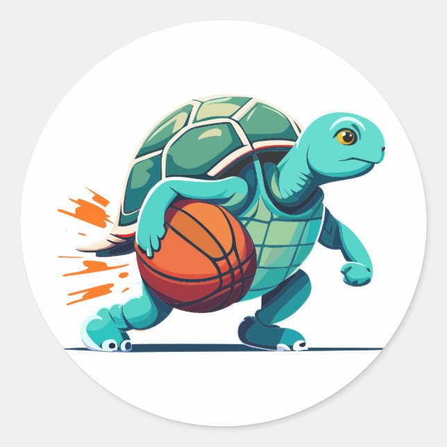 Turtle Baller Classic Round Sticker (Front)