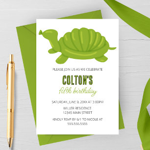 Turtle Balloon Animal Birthday Party Invitation