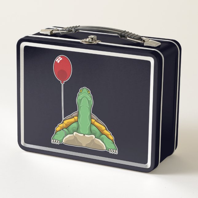 Turtle Balloon Metal Lunch Box (Front)
