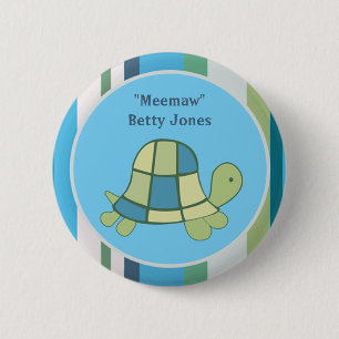 Turtle Bay Baby Shower   Birthday Button Custom