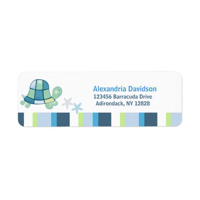 Turtle Bay (White Stripe) Address labels (Front)