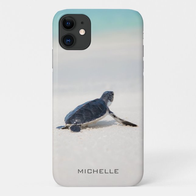 Turtle Beach Journey Personalised Name | Nature Case-Mate iPhone Case (Back)