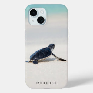 Turtle Beach Journey Personalised Name   Nature iPhone 15 Case