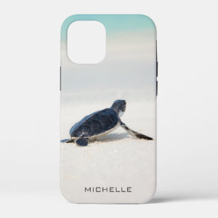 Turtle Beach Journey Personalised Name   Nature iPhone 12 Mini Case