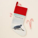 Turtle Beach Journey Personalised Name | Nature Christmas Stocking<br><div class="desc">This design features a baby turtle making it's way to the ocean after being born. Personalise by editing the text in the text box or delete text for no name. #turtle #sealife #ocean #seaturtle #leatherback #beach #sealife #personalised #name #christmas #holidays #seasonal #festive #stockings #christmasdecor #holidaydecor #home</div>