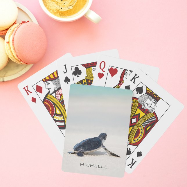 Turtle Beach Journey Personalised Name | Nature Playing Cards (Creator Uploaded)
