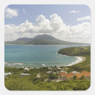 Turtle Beach, southeast peninsula, St Kitts, Square Sticker