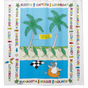 Turtle Beaches Shower Curtain