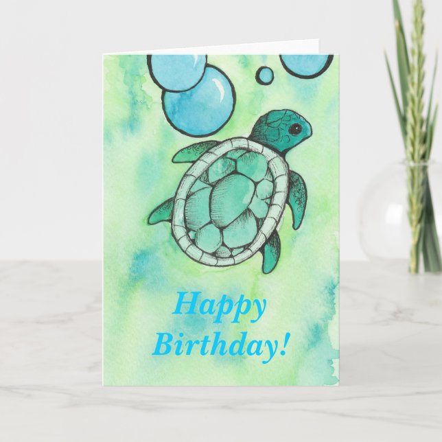 Turtle Birthday Card (Front)
