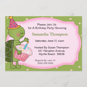 Turtle   Birthday Invitations