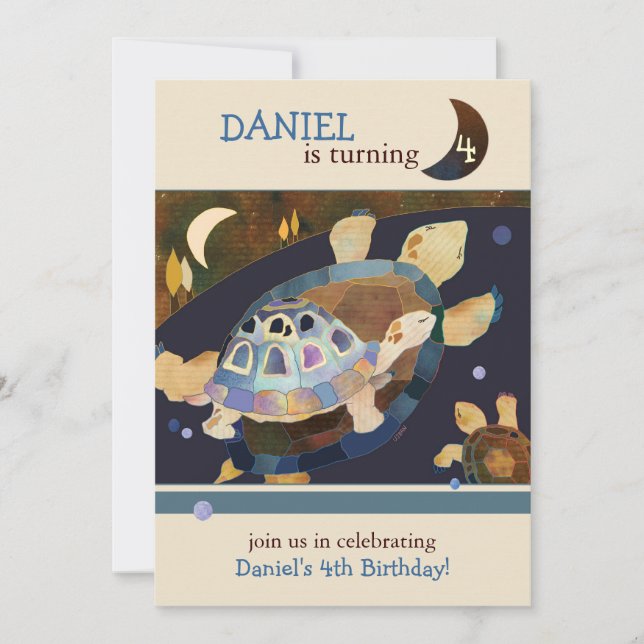 Turtle Birthday Party for Kids Invitation (Front)