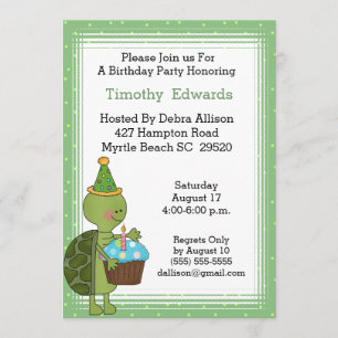 Turtle Birthday Party Invitation
