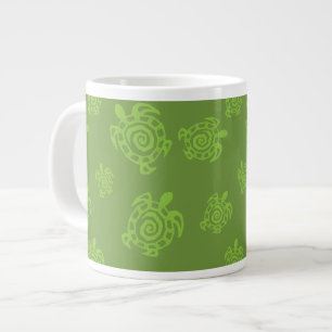 Turtle Blue Pattern Large Coffee Mug