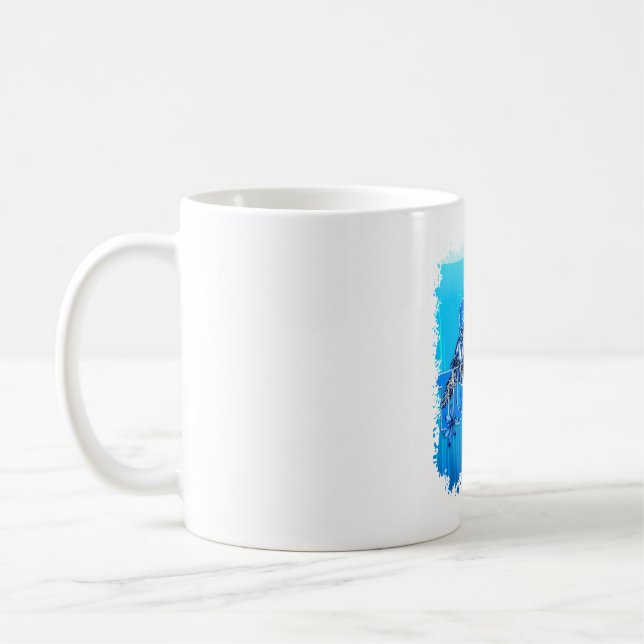 Turtle Blue Sea Square Coffee Mug (Left)