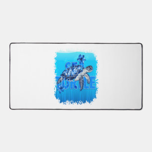 Turtle Blue Sea Square Desk Mat