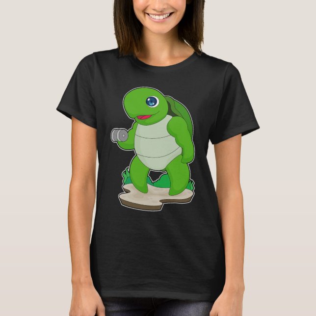 Turtle Bodybuilding Dumbbell T-Shirt (Front)