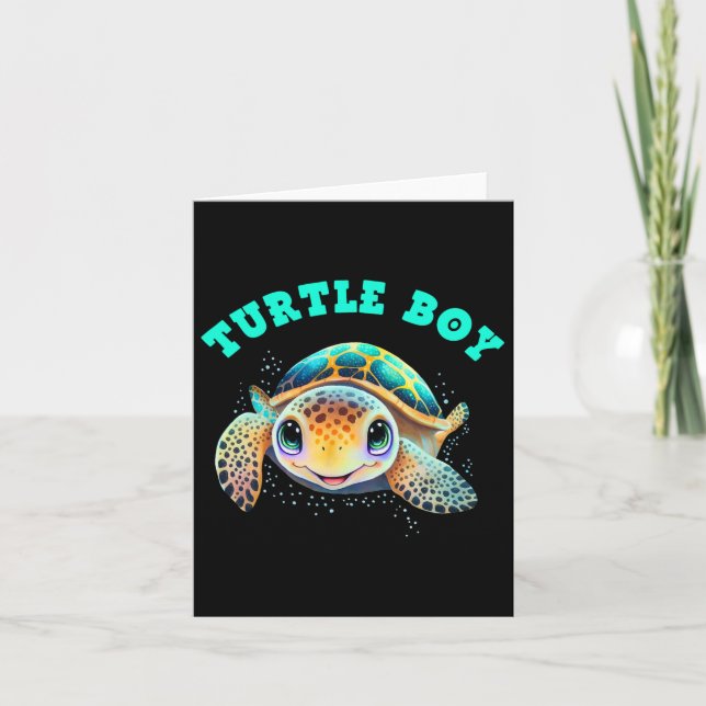 Turtle Boy Earth Day Favours Earth Day  Card (Front)