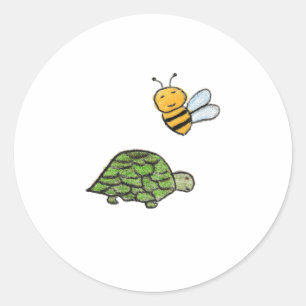 Turtle Bumblebee Classic Round Sticker