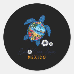 Turtle Cabo San Lucas Mexico Vacation Summer Men W Classic Round Sticker