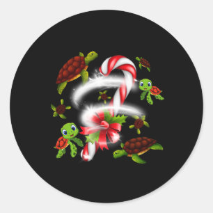 Turtle Candy Sweet Christmas Classic Round Sticker