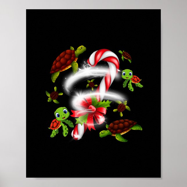 Turtle Candy Sweet Christmas Poster (Front)
