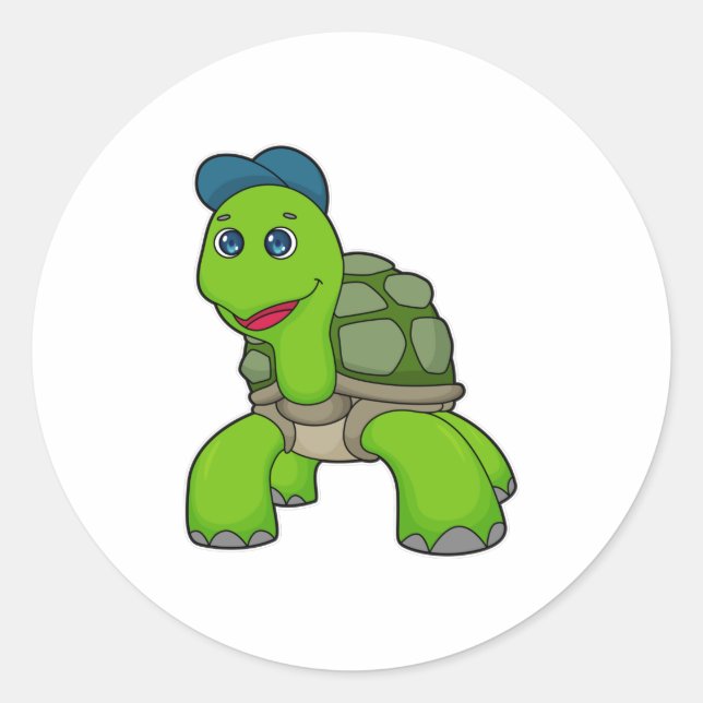 Turtle Cap Classic Round Sticker (Front)