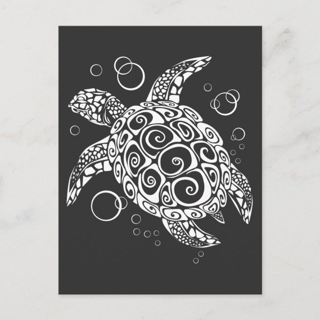 Turtle Cards, Surfer Life, Beach Lover, Turtle Postcard (Front)