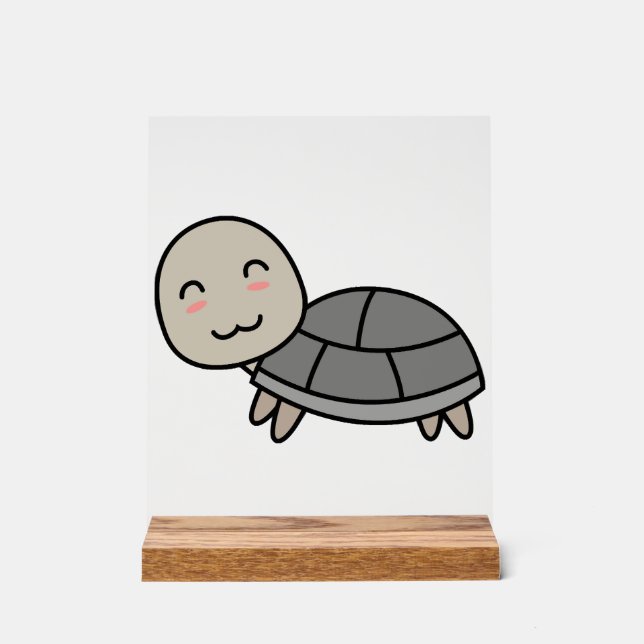 Turtle cartoon animal acrylic sign (Front)