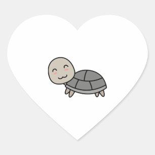 Turtle cartoon animal heart sticker