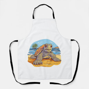 Turtle Cartoon beach Apron