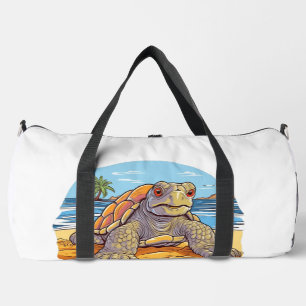 Turtle Cartoon beach Duffle Bag