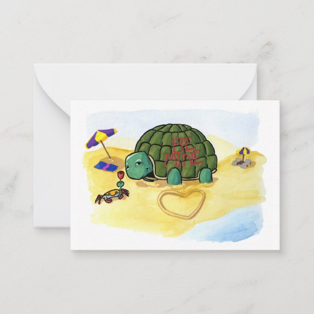 Turtle Casanova Mini-Cards Note Card (Front)