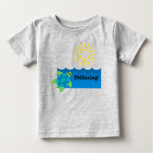 Turtle Chillaxing Design - Baby Fine Jersey T-Shir T-Shirt