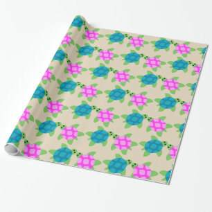 Turtle Chillaxing Design - Glossy Wrapping Paper, Paper