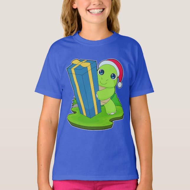 Turtle Christmas Package T-Shirt (Front)