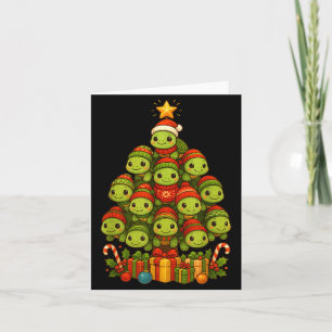 Turtle Christmas Tree Funny Turtle Xmas  Card